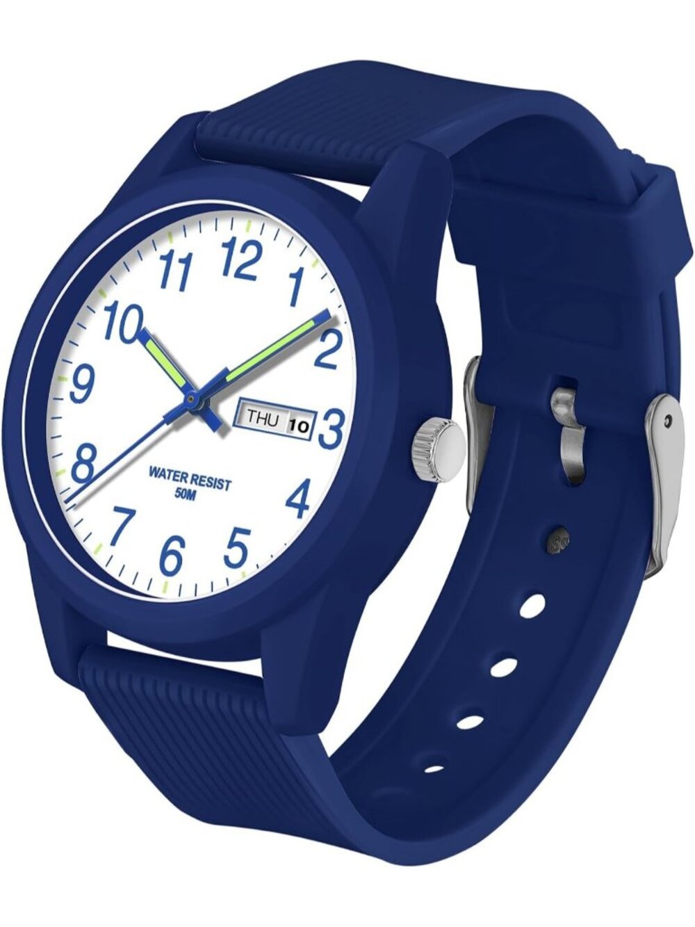 Men's Blue Simple Minimalist Sport Waterproof Casual Analog  Quartz Wrist Watch